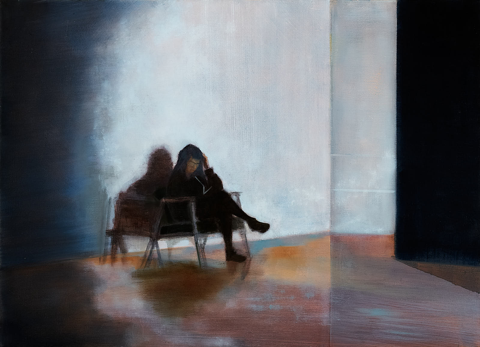 Emma Stroude The Invigilator oil 40cm x 56cm 2019